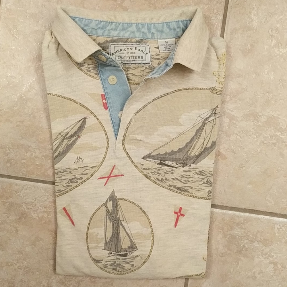 Vintage American Eagle Outfitters nautical polo